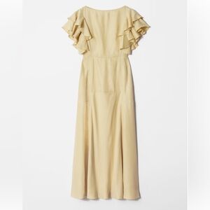 & Other Stories Butter Yellow Ruffle-Sleeve Maxi Dress